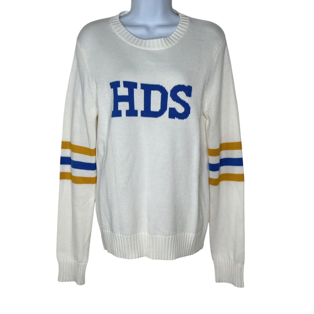 Ellsworth + Ivey HDS Sweater Medium Harbor Day School Varsity Stripe Knit NWT
